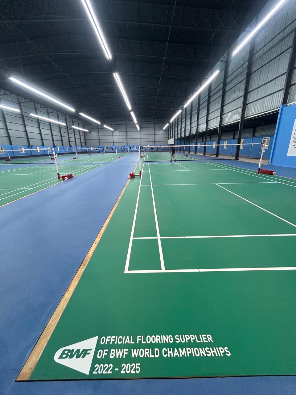 BWF certified badminton courts at C Sports
